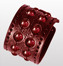 bracciale cuoio bordeaux perle corniola