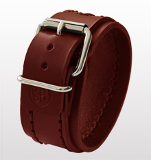 bracciale a fascia cuoio bordeaux