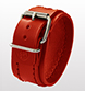 bracciale a fascia cuoio rosso