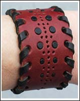 burgundy leather bracelet