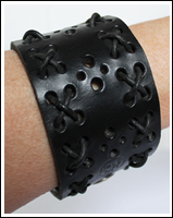 Black leather wristband