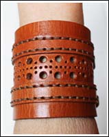 Natural leather cuff