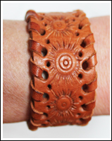 natural leather bracelet with engravings
